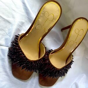 Jessica Simpson- high heel mule.